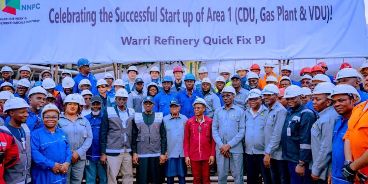 TINUBU COMMENDS NNPCL OVER THE RE-OPENING OF WARRI REFINERY