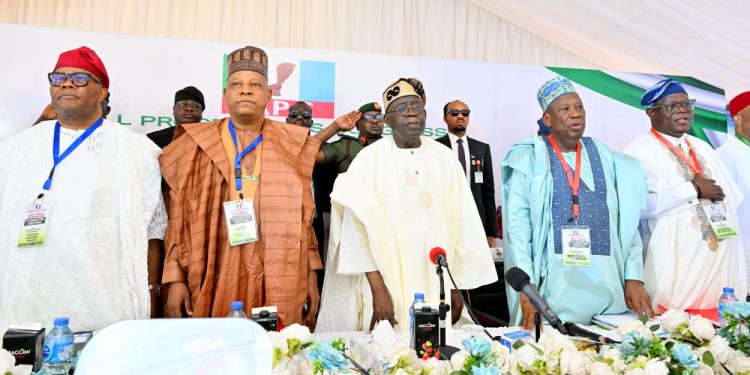 AT THE APC NEC MEETING, TINUBU RECEIVES A VOTE OF CONFIDENCE, PLEDGES TO WORK HARDER FOR NIGERIA’S PROSPERITY