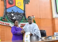 Obasa Swears in Oshinowo as First Female Clerk, Celebrates Onafeko’s Distinguished Exit