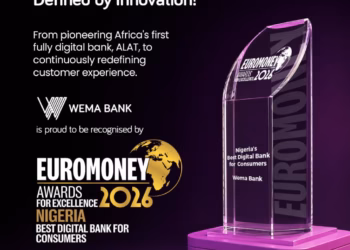 Wema Bank Wins Euromoney’s Nigeria’s Best Digital Bank for Consumers 2026 Award